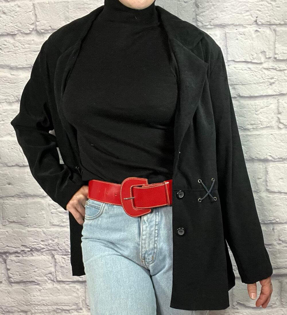 Y2K Boho/Western/Indie Style Comfy Blazer Jacket with Suede Criss Cross Design